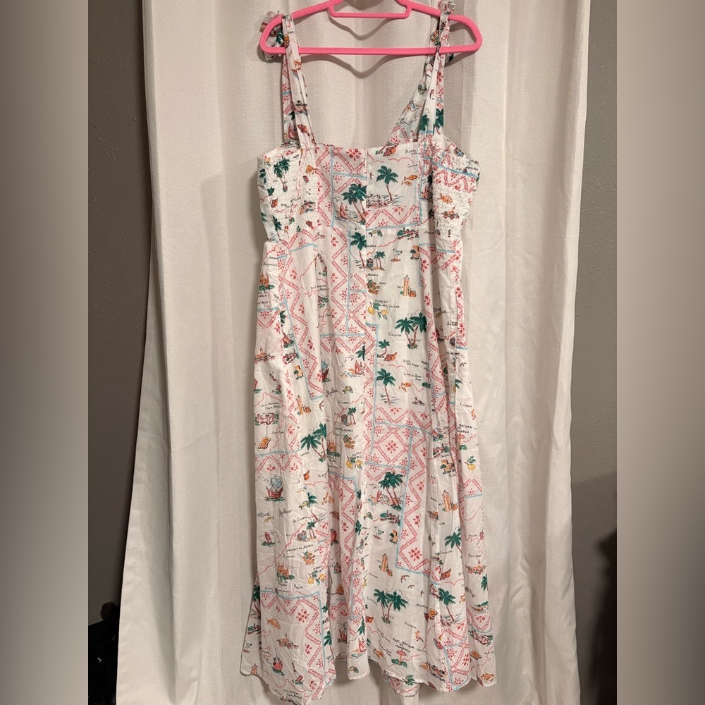 NWT Ann Taylor Map Print Flare Dress - Picture 5 of 5